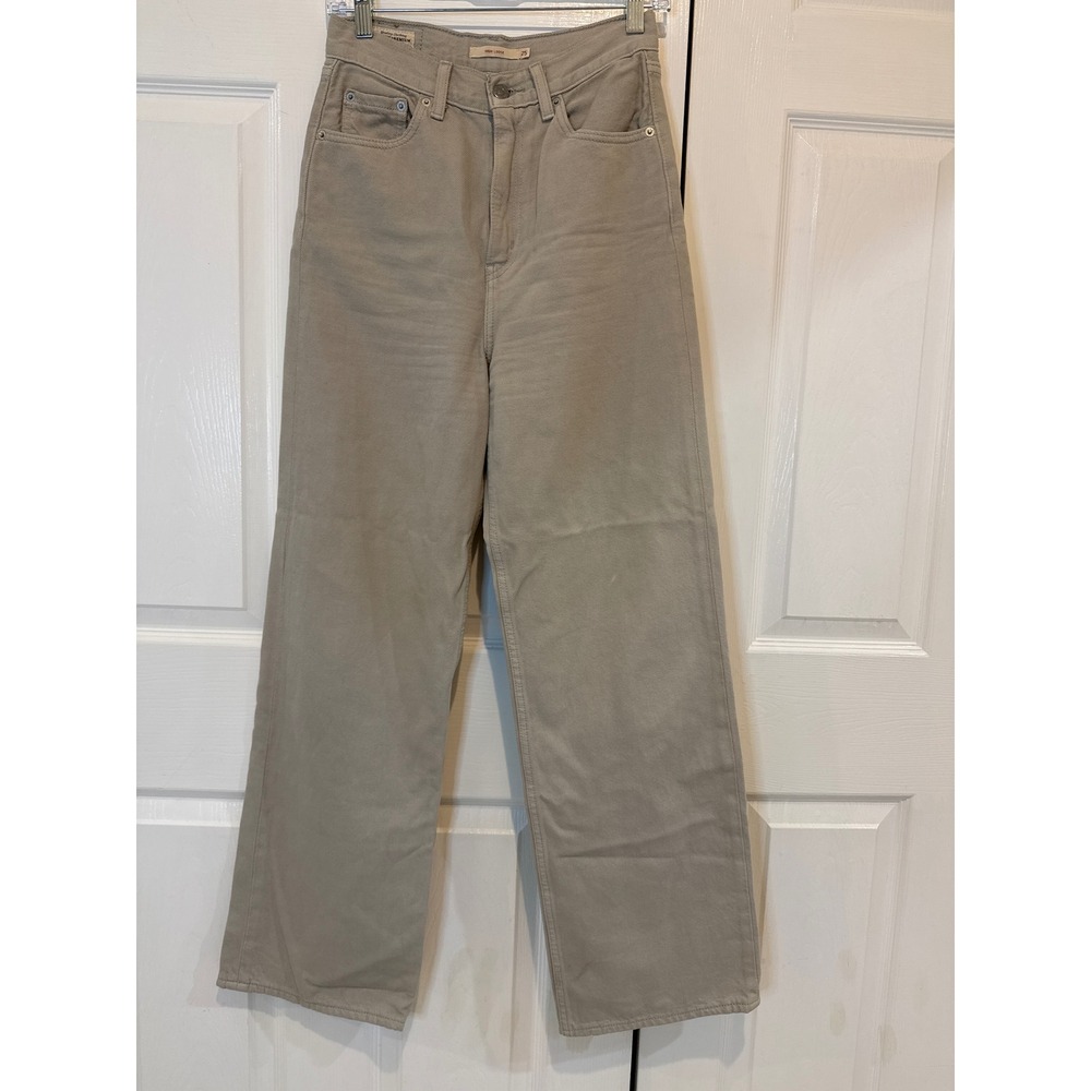 Levis High Loose Wide Leg Jeans‎ Premium Quality Denim Beige Size 25